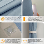 Jilron Accordion Door Curtain Set - 100% Blackout, with Curtain Rod Included, for Bedroom Privacy Protection (Blue-43 W x 78"