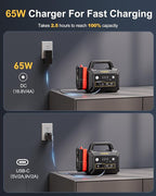 VTOMAN V-Truck Pro 8000A Car Battery Jump Starter with 65W Quick Charge, 41600mAh Portable Jump Starter Power Pack for All Gas All Diesel, 12V Jump Box with LED Light, Long Jumper Cables
