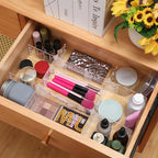 45 Pcs Adjustable Clear Drawer Dividers with Fixed Buckle DIY Plastic Drawer Organizer Box Dividers Back to School Gift for S