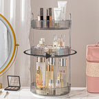 shuang qing Rotating Makeup Organizer for Vanity, Large Capacity Skincare Perfume Storage, Bathroom Counter Organizer, 360 Sp