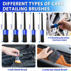 THINKWORK Car Cleaning Kit Car Detailing Kit,Car Cleaning Kit Interior Cleaner with High Power Blue Handheld Vacuum Cleaner,B