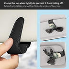 Sunglasses Holder for Car Visor, PU Leather Glasses Clip Organizer, Cute Magnetic Eyeglass Holder for Vehicle Sun Visor, Car Interior Accessory for Women & Men Misty Mountain Forest