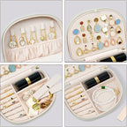 ProCase Travel Size Jewelry Box, Medium Portable Seashell-Shaped Jewelry Case, 2 Layer Mini Jewelry Organizer in PU Leather f