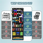 Over Door Toy Gun Storage, Hanging Organizer for Toy Guns, Hanging Toys Organizer with Pockets, Hook&Loop Straps for Foam Bla