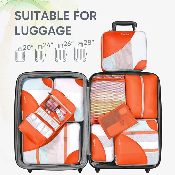10 Set Packing Cubes for Travel, Gifts for Women Mom,Anti-Tearing Suitcase Organizer for Luggage with Shoe & Hanging Toiletry