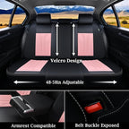 FLORICH Leather Seat Covers, Car Seat Covers Full Set, Car Seat Protectors 5 Seats, Pink Driver Seat Covers Fit for Most Cars