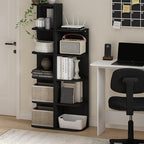 Furinno Pasir 4-Tier Corner Open Shelf Bookcase, Blackwood