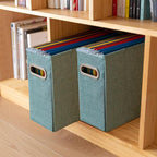 6 Packs Letter Size File Organizer, File Folders Organizer, Fabric Storage Box, Collapsible Paper Organizer with Metal Handle