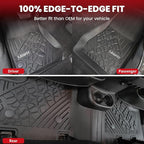 LASFIT Floor Mats for Jeep Wrangler JK 2014-2018 Unlimited 4-Door (NOT for JL or 2-Door) All Weather TPE Custom Fit Car Mats Floor Liners 1st & 2nd Row, Black