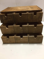 Handmade Shelf Organizer for Desk with Drawers, Desk Accessories Stationery Storage Box Bills Collection Holder (Jacobean, 9 