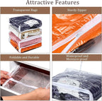 Kingdder 16 Pcs Clear Zippered Storage Bags Plastic Sweater Bags with Zipper 10 x 10 x 2.5 Inch Vinyl Sheet Organizer and Sto
