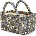 Small Storage Basket Organizer, Mini Fabric Floral Storage Baskets with Handle, Quilted Portable Collapsible Storage (K)