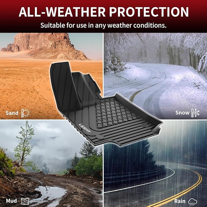 LASFIT Floor Mats Fit for Lexus 2026 2025 2024 2023 2022 NX/NX250/NX350 (Not for Hybrid), All Weather Car Mats for Lexus NX 250/NX 350/NX 350 F Sport TPE Heavy Duty Floor Liners,Front & Rear Rows