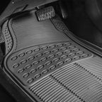 FH Group Climaproof™ Trimmable Non-Slip Vinyl Floor Mats Full Set - Universal Fit for Cars Trucks and SUVs (Gray) F11306 + F16400