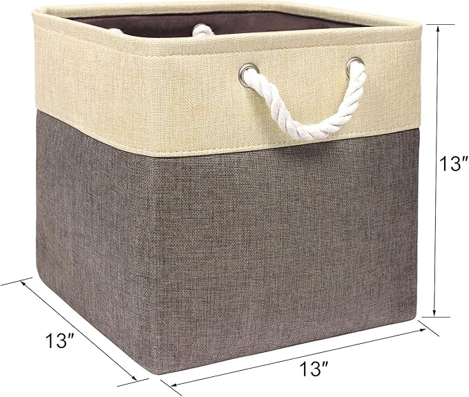 Univivi Foldable Storage Bin [4-Pack] Collapsible Cube Storage Basket with Sturdy Carry Handles for Shelf Closet Nursery Home
