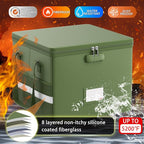ENGPOW 5200°F File Box Fireproof Document Box with Lock,Heat Insulated Collapsible File Storage Organizer Box with Handle,Por