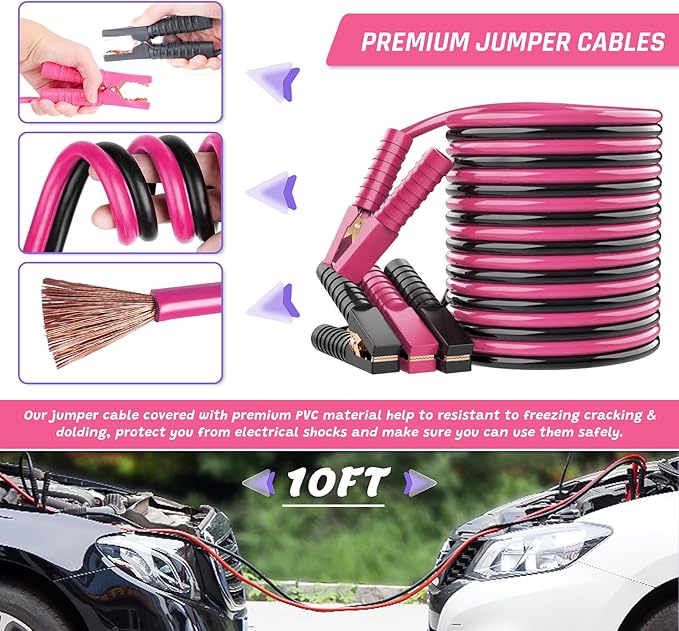 298PCS Roadside Emergency Car Kit- Car Emergency Kit with Jumper Cables, Roadside Emergency Kit for Vehicles, Emergency Car K