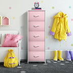 Sorbus Fabric Dresser for Kids Bedroom - Chest of 5 Drawers, Tall Storage Tower, Clothing Organizer, for Closet, for Playroom