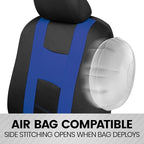 BDK carXS Seat Covers for Cars, Blue Two-Tone with Matching Back Seat Cover, Made to Fit Most Auto Truck Van SUV, Interior Ca