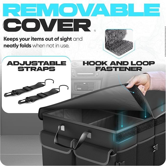 FORTEM Trunk Organizer with Cooler For SUV Car Trunk, Foldable Storage, Car Accessories for Women Men, Collapsible Bag, Perfect