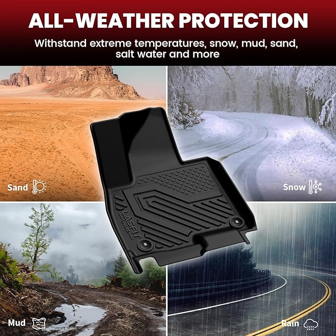 LASFIT Floor Mats & Backrest Mats & Cargo Mat for Hyundai Palisade 7/8 Seats 2026 (Only Fit Hybrid, Not Fit Gas), All Weather TPE Custom Fit Floor Liners Full Set Car Mats Accessoires, Black