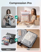 BAGSMART Vacuum Storage Bags with Portable Pump, Travel Space Saver Bags for Clothes, Heavy Duty Compression Bags for Storage