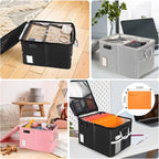 TOMKID Fireproof File Cabinet with Lock, Fireproof Document Organizer Collapsible File Box Filing Cabinet with Handle for Let