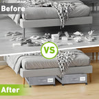 Under Bed Storage with Wheels, 4-Pack Under the Bed Storage Containers with Clear Lids & Label, Underbed Storage Bins, XXL 60