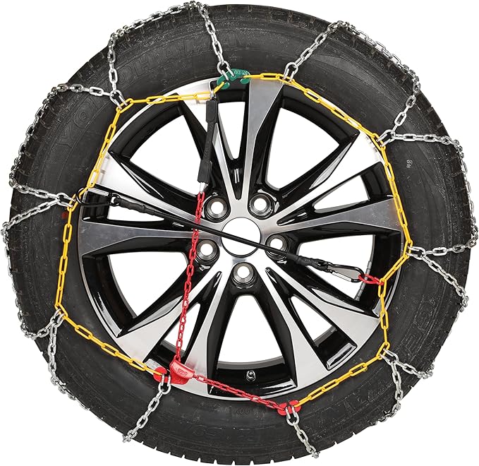Heavy Duty Snow Chains, Thickened Alloy Manganese Steel Emergency Tire Chains for Trucks, Pickups, and SUVs, set of 2(4WD-70)