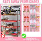 Windyun 40 Over the Door Shoe Organizer Large Breathable Mesh Pockets Pink Hanging Shoe Rack for Closet Behind Door Hanger St