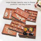 AKOZLIN Extra Large 6-Tier Jewelry Box Organizer with Mirror, 5 Drawers Leather Jewelry Storage Case for Women Girls Ring Nec