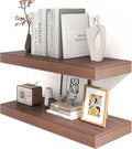 30 Inch Floating Shelves | 12 Inch Deep Walnut Floating Shelves Set of 2 | 30" W x 12" D Rustic Wood Shelves for Wall | Deep 
