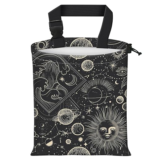 Car Trash Bag Large Hanging Can for Back of Seat, Cute Waterproof Car Garbage Bag for Vehicle, Travelling, Outdoor Luxury Golden Universe