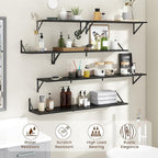 Deep Floating Shelves for Wall,36Wx8D Wall Mounted Shelves Set of 2,Wall Storage Floating Shelf with Sturdy Metal Brackets fo