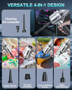 Portable Cordless Foldable 20000PA High Power Mini Vacuum Cleaner, 4-in-1 Compressed Duster & Air Blower & Pump, Hand Held Va