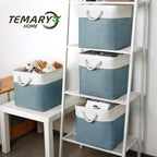 Temary Cube Bins 4 Pack Large Storage Cube Storage Baskets 13x13x13 Storage Cube Bins for Shelves with Handles, Fabric Storag