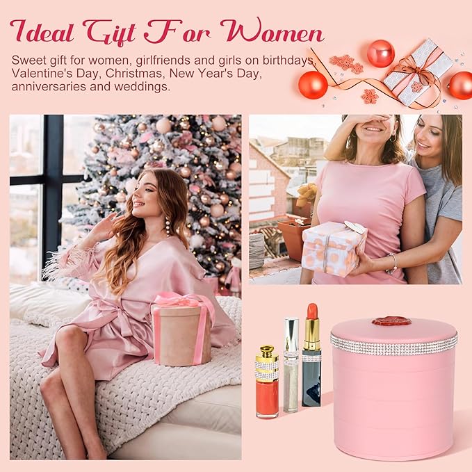 CONBOLA Jewelry Holder Organizer, Christmas Gifts Ideas for Women, Small Jewelry Storage Box Earring Holder, 5-Layer Rotating