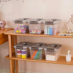 Citylife 4 Packs 6 QT Plastic Storage Bins with Latching Lids Stackable Storage Containers for Organizing Clear Storage Box f