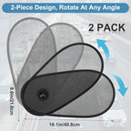 2 PCS Car Window Shade for Baby, Adjustable Rotatable Automotive Mesh Sun Blocke Driver Side Window Car Sunshades, with Suction Cups, Glare and UV Rays Protection, Fits Most of Vehicle