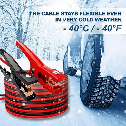 Jumper Cables for Car,8 Gauge 12 Feet Heavy Duty Booster Cable,Quick Connect Automotive Wires with Alligator Clips,Carrying Bag for Cars Trucks