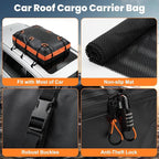 DUMOS Car Rooftop Cargo Carrier 15 Cubic Feet, Car Roof Waterproof PVC Bag, with Anti-Slip Mat,Combination Luggage Lock, Reinforced Straps & Door Hooks,Fit Vehicles with/Without Roof Racks