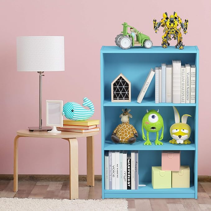 Furinno JAYA Book Shelf, 3-Tier Bookshelf, Bookcase with Adjustable Shelves, 9.5 x 24.5 x 40.3, for Organization and Storage,
