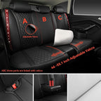 CAR PASS Nappa Leather Bling Diamond Black Red Seat Covers Full Set, Waterproof Calfskin Heavy-Duty Anti-Slip, Universal Fit 