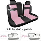 Leather 3D Foam Back Support Pink Car Seat Covers Full Set, Air Mesh Automotive Seat Covers, All Season Car Seat Cover Fit Au