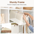 StorageWorks Storage Bins, Shelves Baskets for Organizing, 45L Extra Large Fabric Closet Organizers with Handles, Metal Frame
