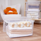 Citylife 44.4 QT Plastic Storage Bins with Latching Lids Stackable Storage Containers for Organizing Large Clear Storage Box 