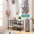 viewcare Shoe Rack for Closet, 3-Tier Bamboo Wood Shoe Racks, Stackable | Beautiful | Natural | Functional | Sturdy, Bamboo S