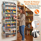 2 Pack Over the Door Organizer 5 Tiers, Extra Large Behind Door Storage of 10 Compartments, 80 lbs Weight Capacity Over Door 