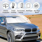 Front Windshield Sun Shade Foldable Car Front Window Sun Shade Windshield Shade Custom Fit for 2014-2018 BMW X5 Block UV Rays Heat Keep Car Cooler