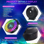 2 Pack Car Interior LED Lights, Round RGB Sound Activated Music Rhythm Light, 10 Color Mood Lighting for Car Decoration, RV, Birthday Gift, Gaming Room, Bedroom